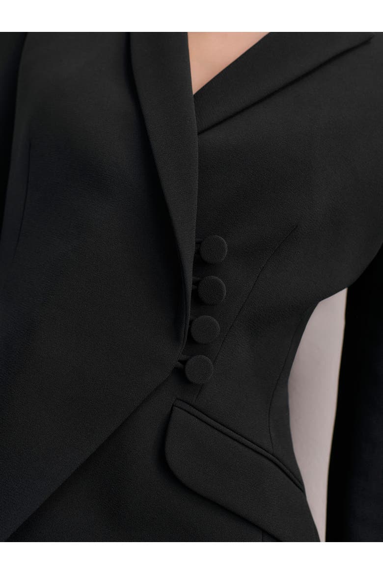 Forino Clever Crepe Blazer, Alternate, color, Black