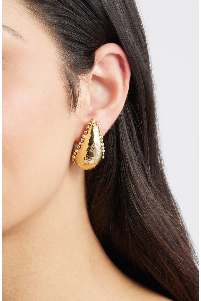 Teardrop Earrings, Alternate, color, GOLD