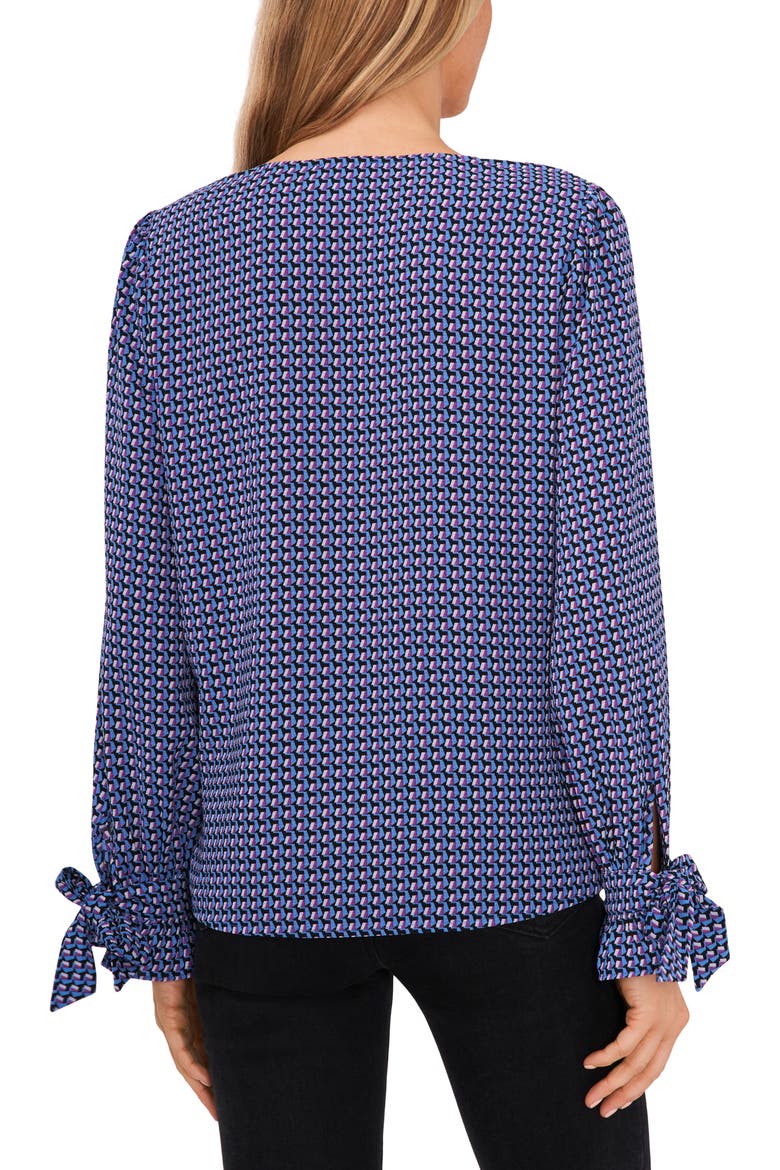Long Sleeve V-Neck Top, Alternate, color, BLUE BLOSSOM