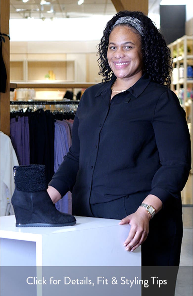 Powell Faux Shearling Wedge Bootie, sales video thumbnail