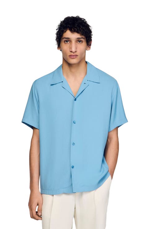 Loose-fit shark collar shirt