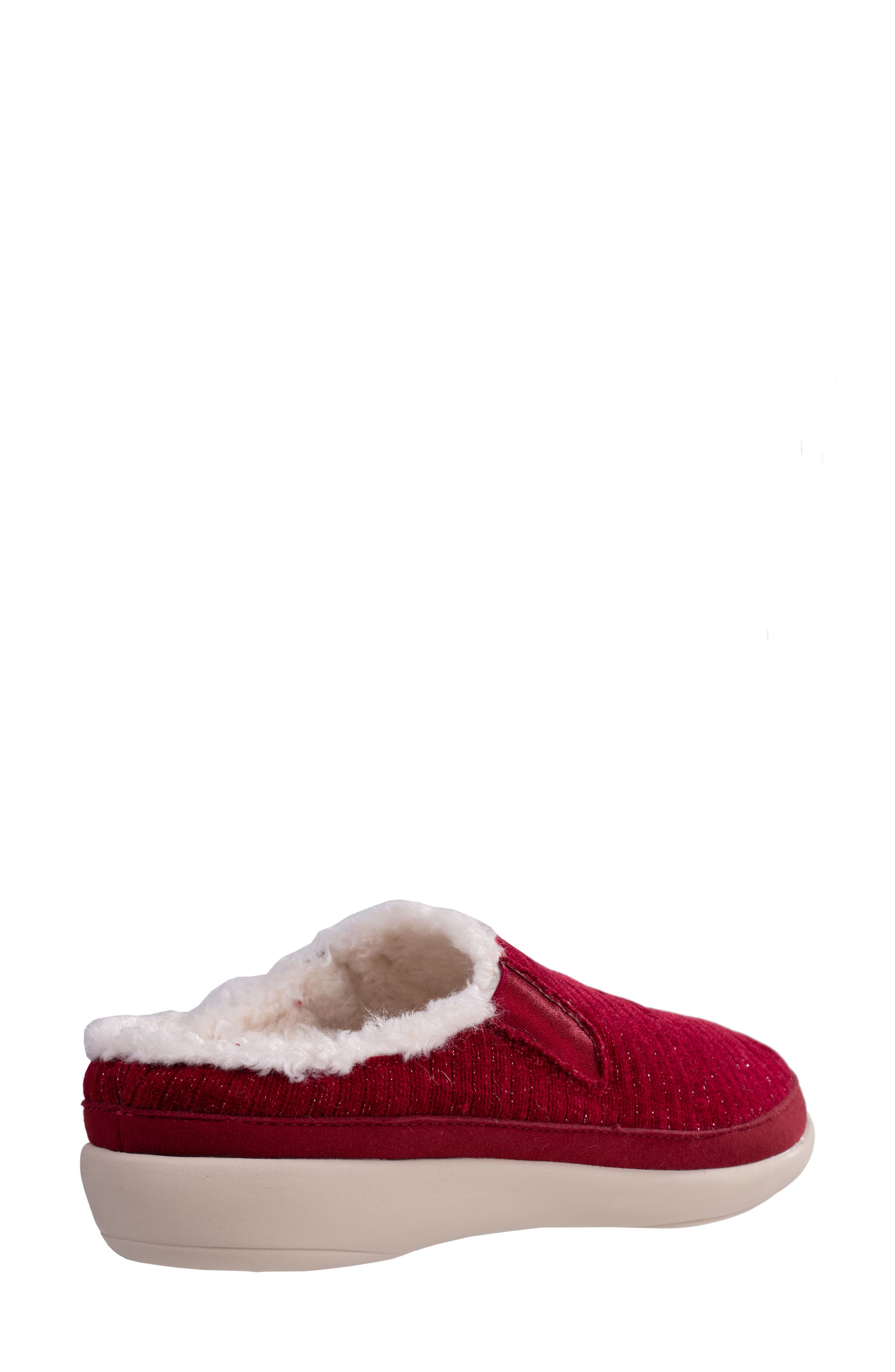 Revitalign Apres Faux Fur Lined Slipper, Alternate, color, Red Plum