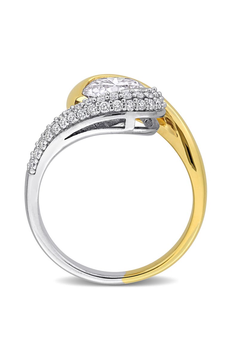 DELMAR Dew Lab-Grown Moissanite Two-Tone Ring, Alternate, color, White