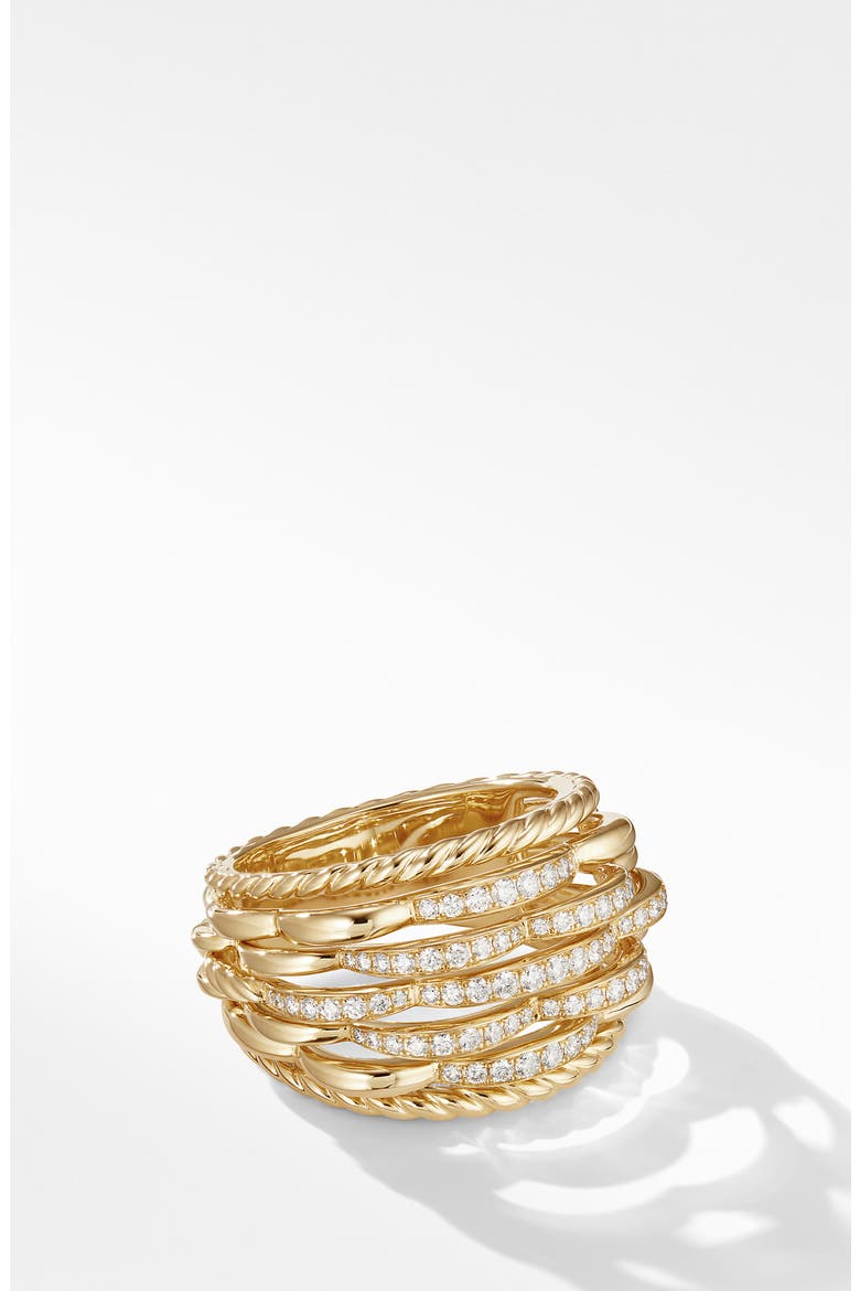 Tides Dome Ring with Diamonds, Main, color, GOLD/ DIAMOND