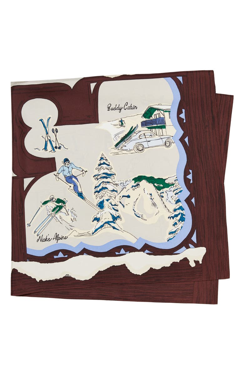 Tory Burch Chalet Silk Square Scarf, Main, color, 