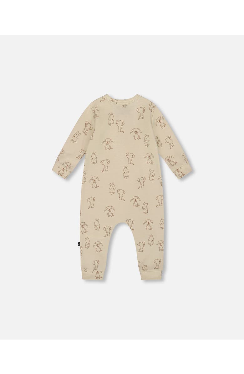 Deux par Deux Organic Cotton Zipped Romper Puppy, Alternate, color, 