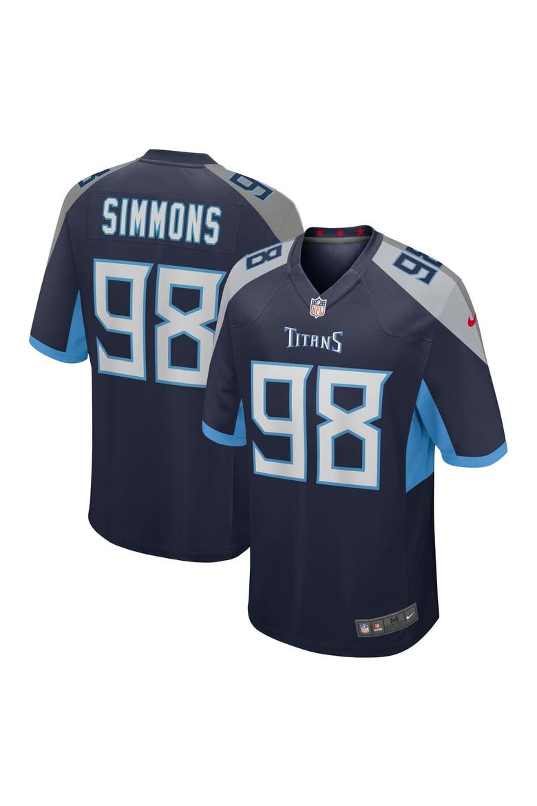 Men's Nike Jeffery Simmons  Navy Tennessee Titans  Game Jersey, Main, color, Navy
