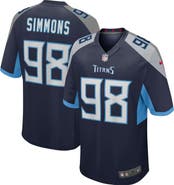 Nike Men's Nike Jeffery Simmons  Navy Tennessee Titans  Game Jersey