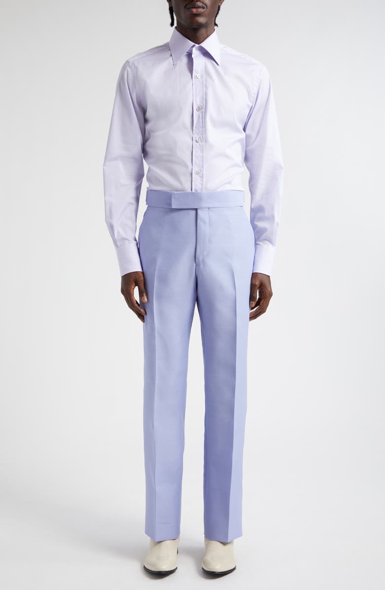 TOM FORD Slim Fit Poplin Button-Up Shirt, Main, color, Lilac