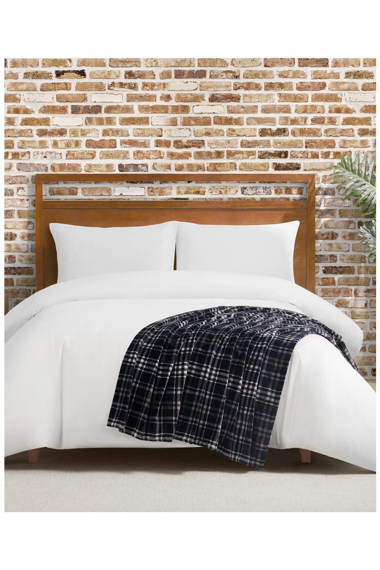 Camper Plaid Throw Blanket - 50" x 70", Alternate, color, BLACK