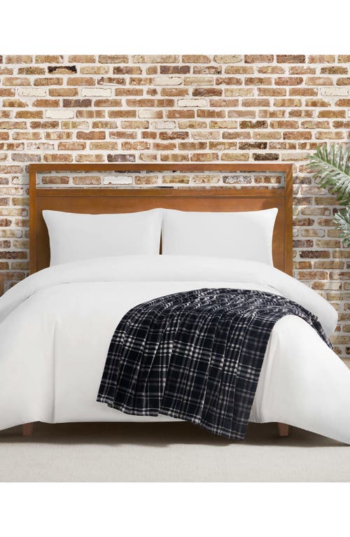 Lucky Brand Camper Plaid Throw Blanket In Black