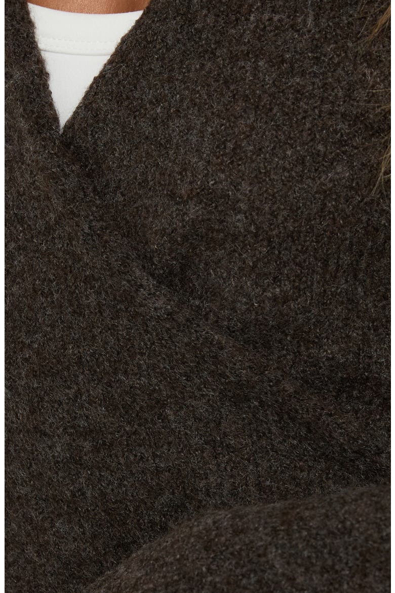 Tonee Wrap Knit Cardigan, Alternate, color, CHOCOLATE