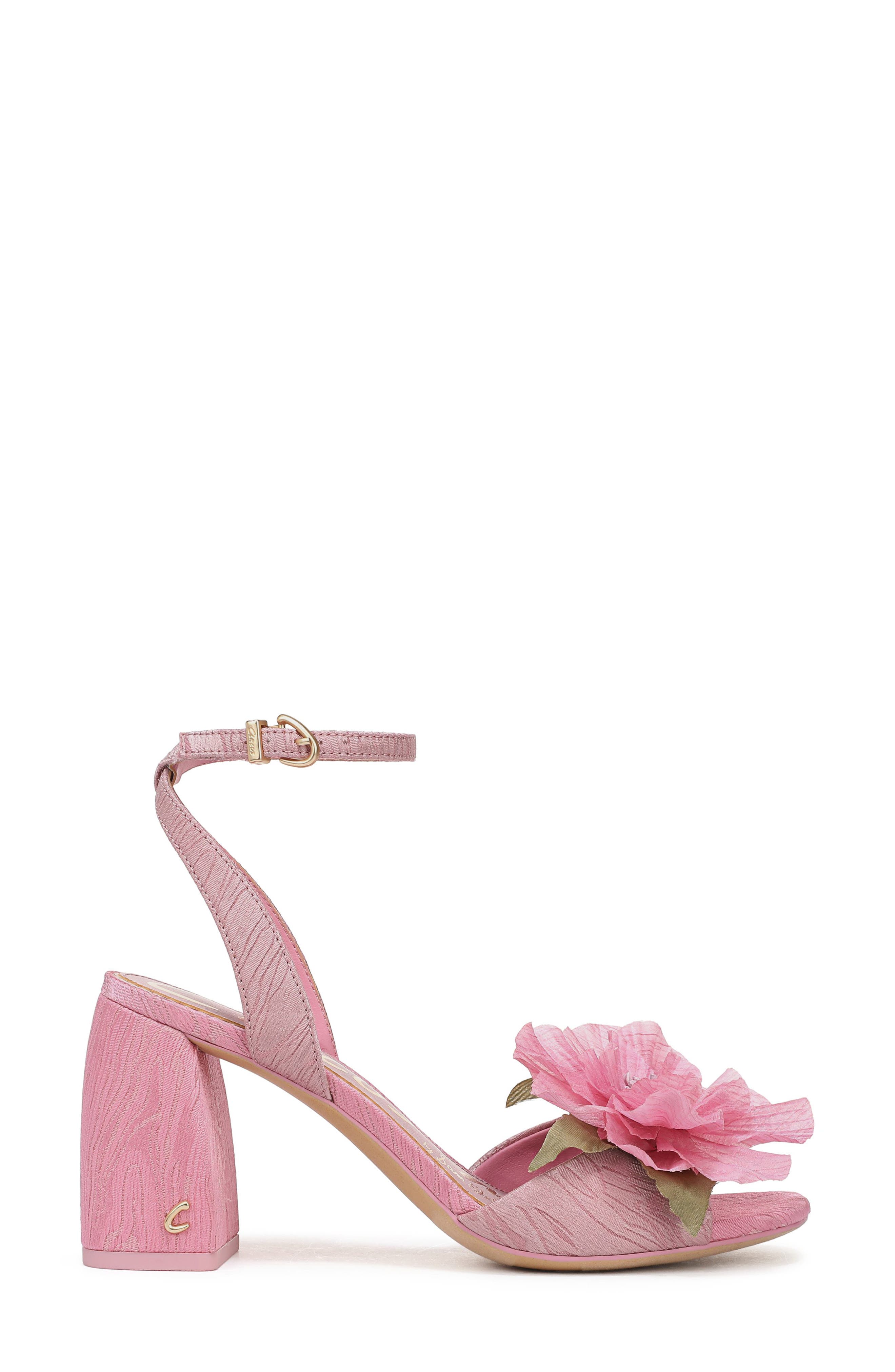 Circus NY by Sam Edelman Aria Flower Ankle Strap Sandal, Alternate, color, Rosette Blush/ Pink Prism