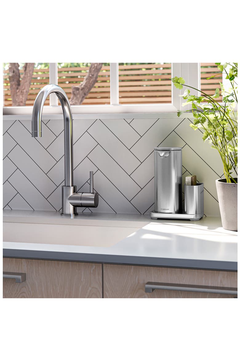 Rechargeable Liquid Soap Sensor Pump & Caddy, Alternate, color, BRUSHED STAINLESS STEEL