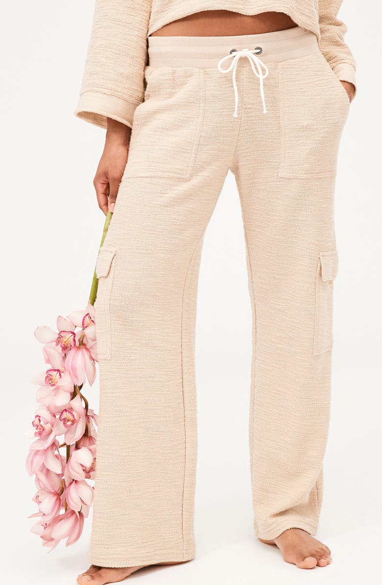 Roxy Off the Hook Cotton Blend Terry Cargo Pants, Alternate, color, 