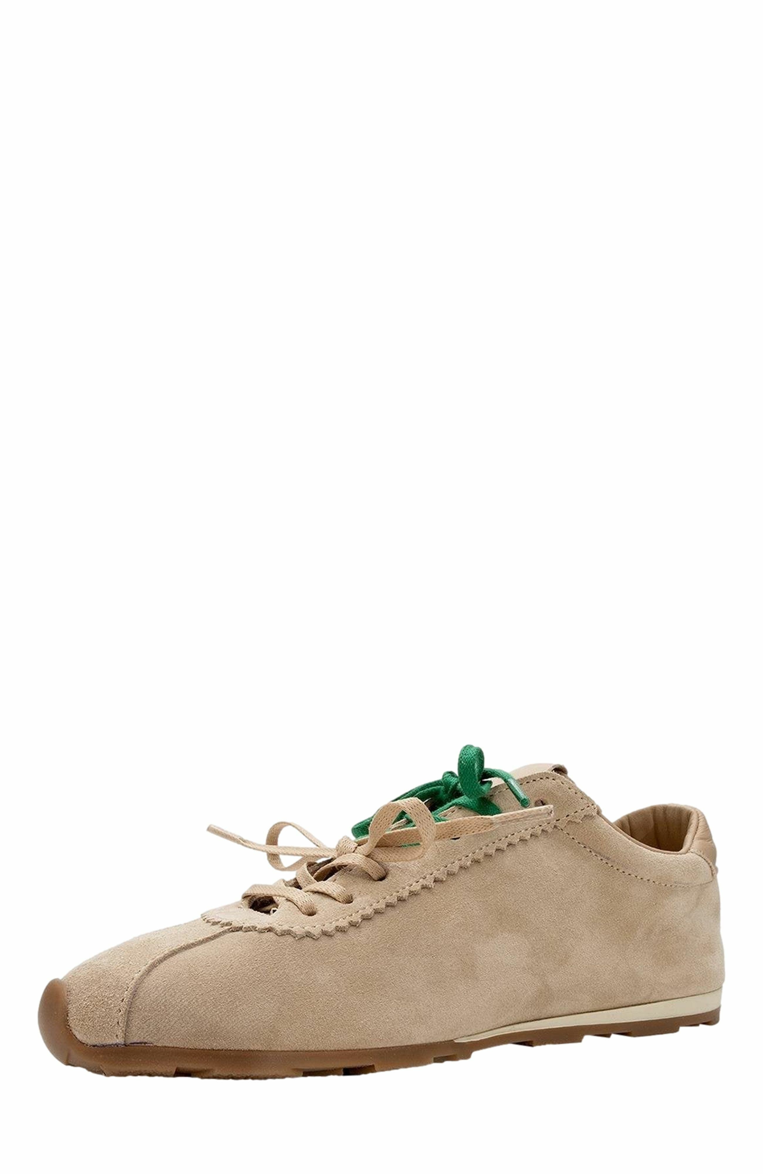 Forever & Always Shoes Crea Leather Sneakers, Alternate, color, Beige Suede Leather