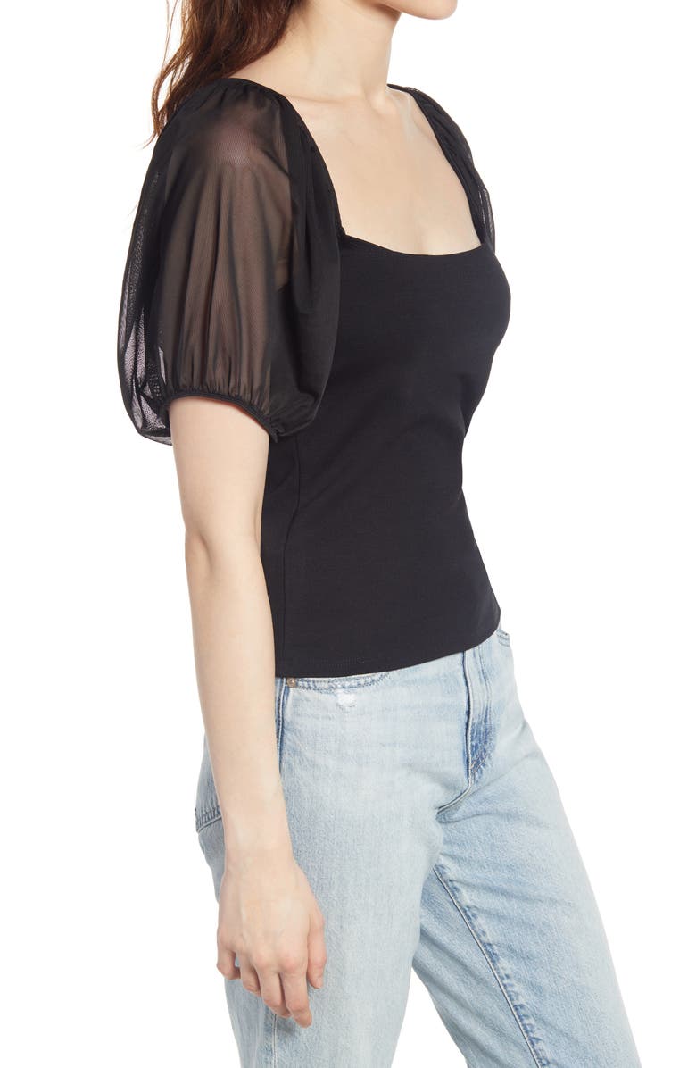 Free People Convertible Puff Sleeve Top, Alternate, color,