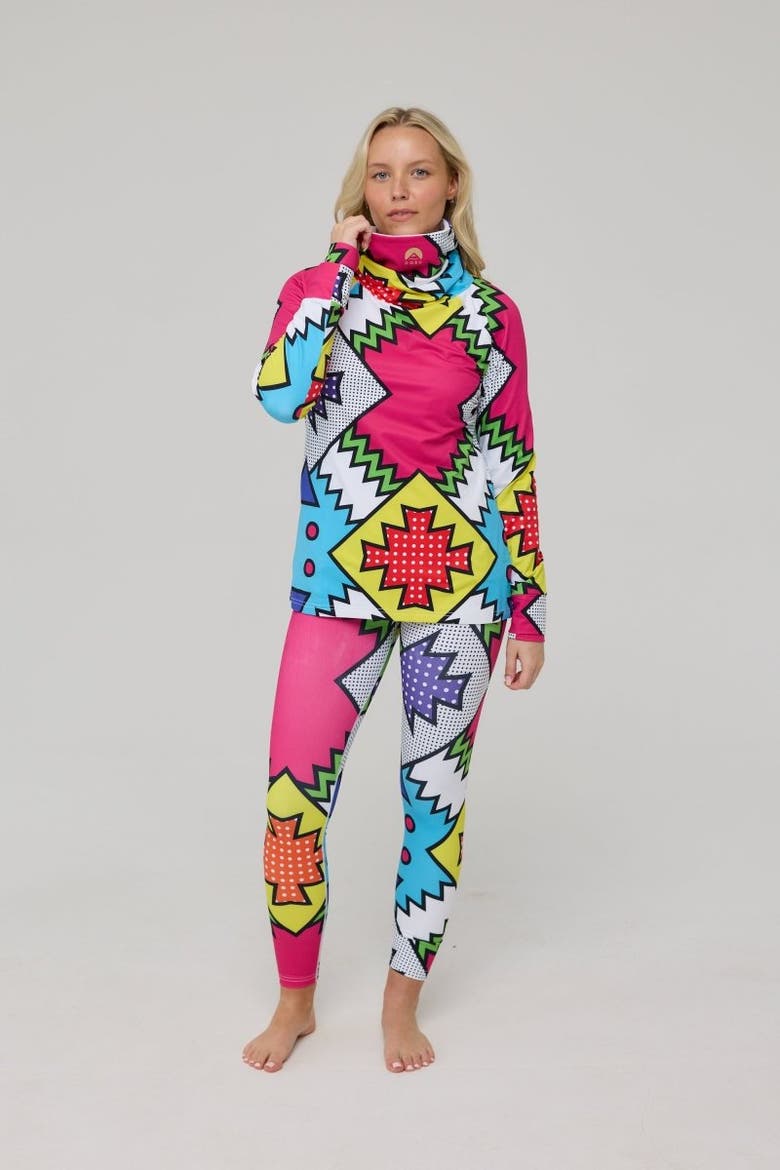 High Neck Baselayer Top Day Tripper, Alternate, color, Multicolor, Geometric