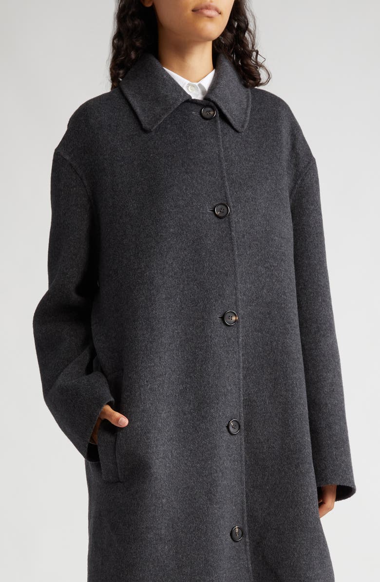 TOTEME Relaxed Fit Longline Double Face Wool Car Coat, Alternate, color, 