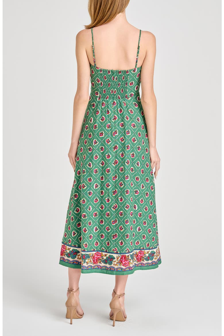 josefina scarf print linen blend midi dress wayf Josefina Scarf Print Linen Blend Midi Dress (Women)