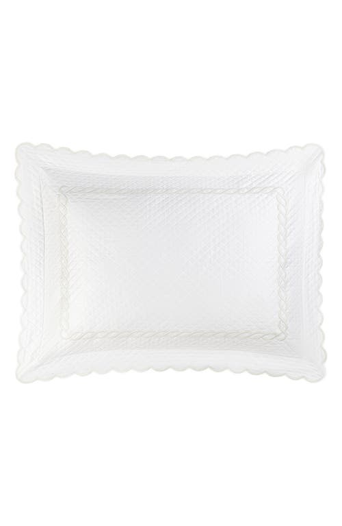Matouk Classic Chain Scallop Matelasse Standard Sham In White