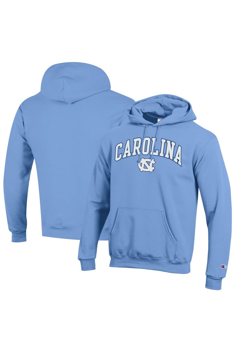 Men's Champion  Carolina Blue North Carolina Tar Heels Arch Over Logo Pullover Hoodie, Main, color, Light Blue