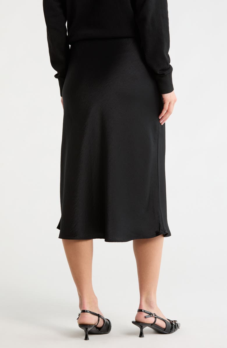 NORDSTROM RACK Textured Satin Midi Skirt, Alternate, color, Black