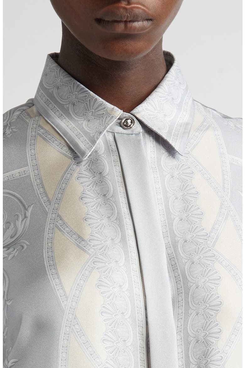 La Coupe des Dieux Silk Button-Up Shirt, Alternate, color, SILVER GREY CHAMPAGNE