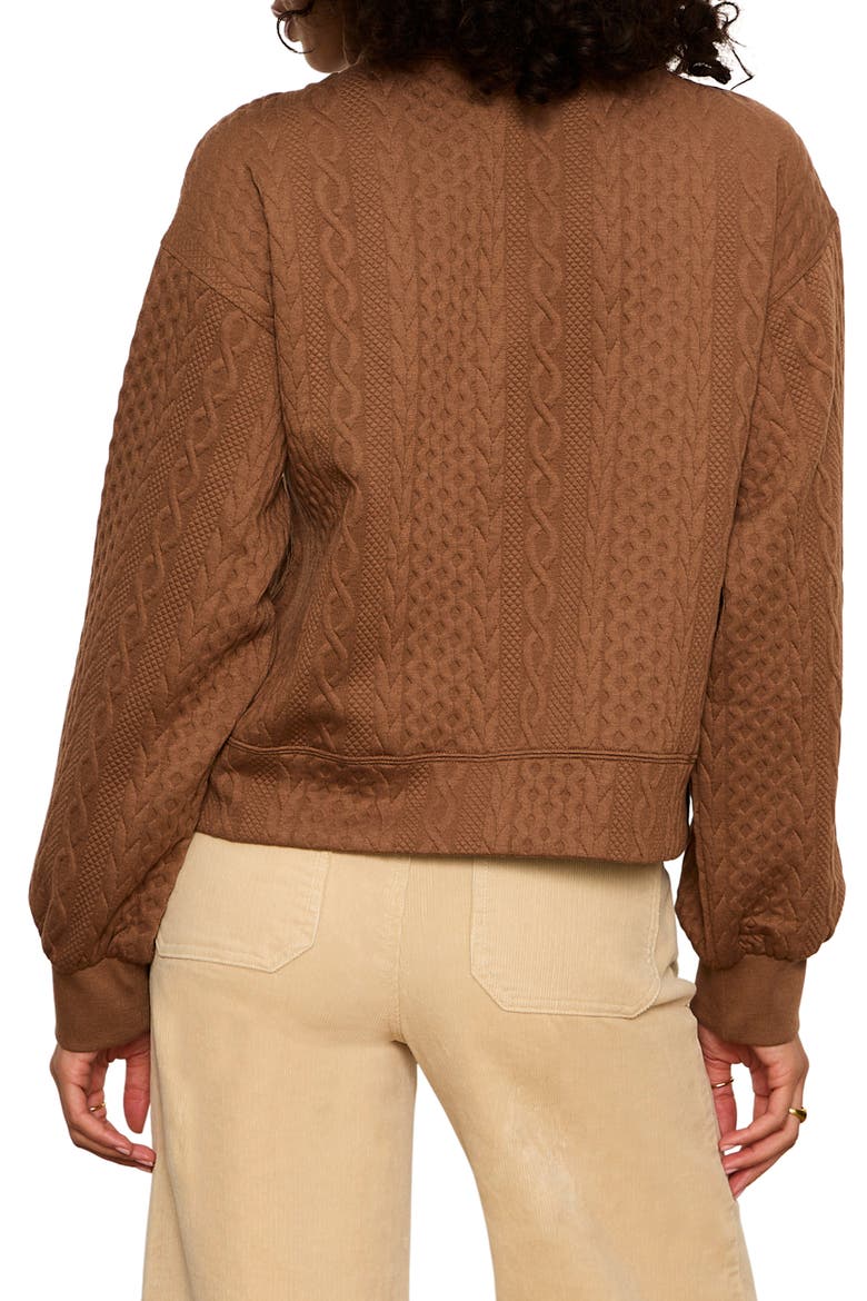 Halley Cable Popover Top, Alternate, color, COCOA POWDER BROWN