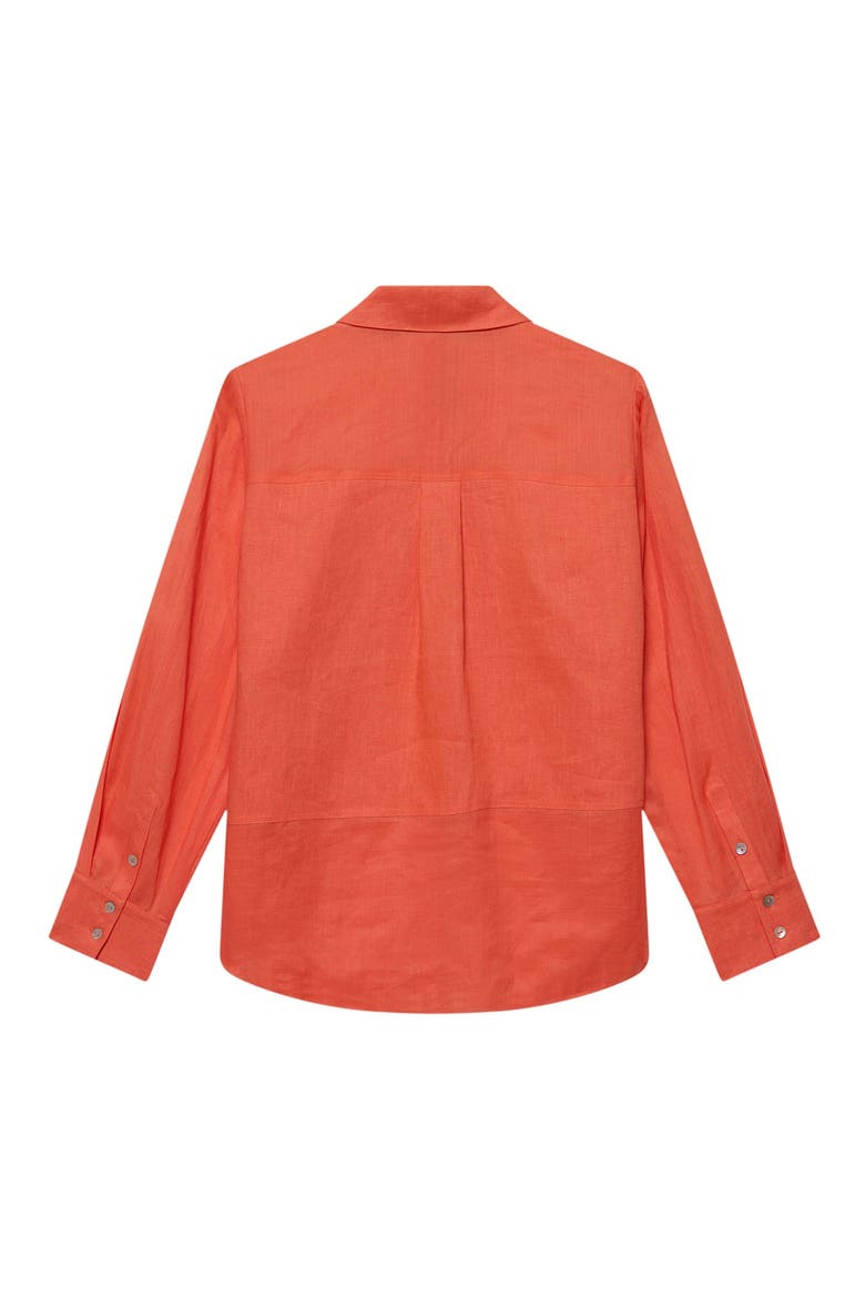 Linen Blend Shirt, Alternate, color, Orange