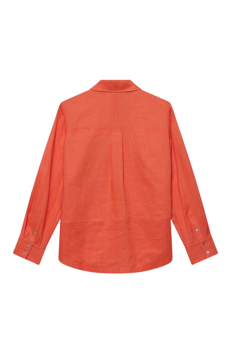 MINT VELVET Linen Blend Shirt, Alternate, color, Orange