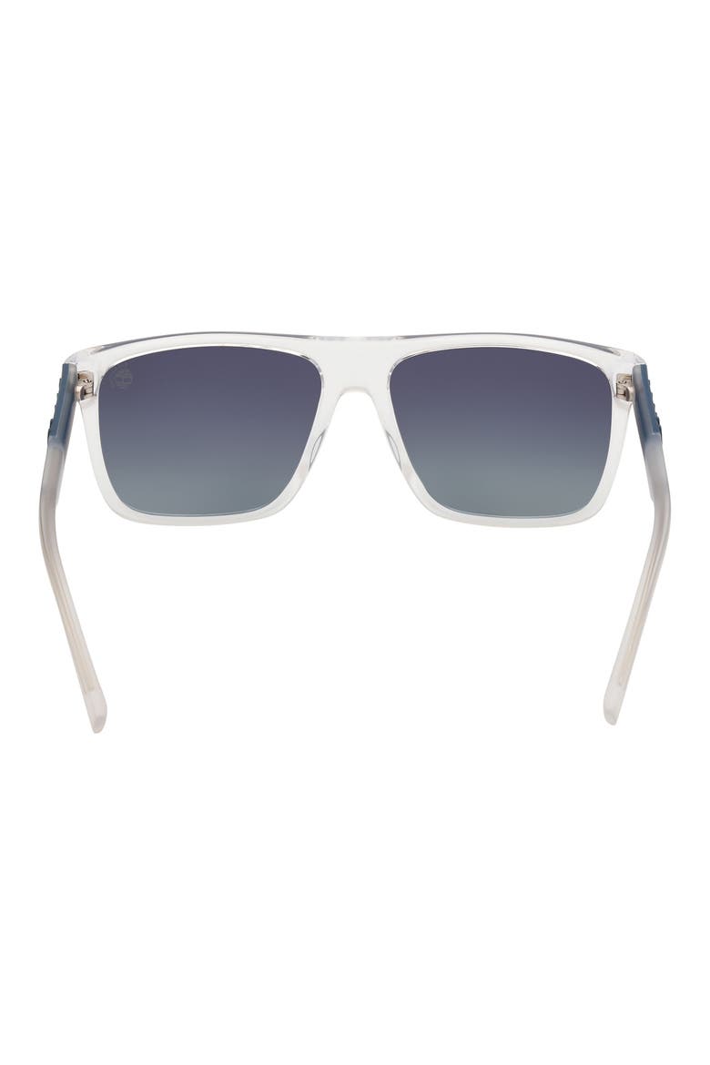 59mm Polarized Square Sunglasses, Alternate, color, CRYSTAL / SMOKE POLARIZED