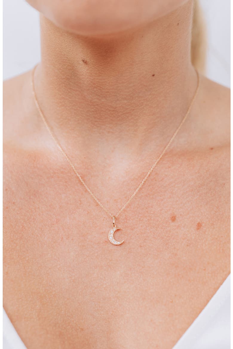 Pavé Diamond Crescent Moon Charm, Alternate, color, GOLD