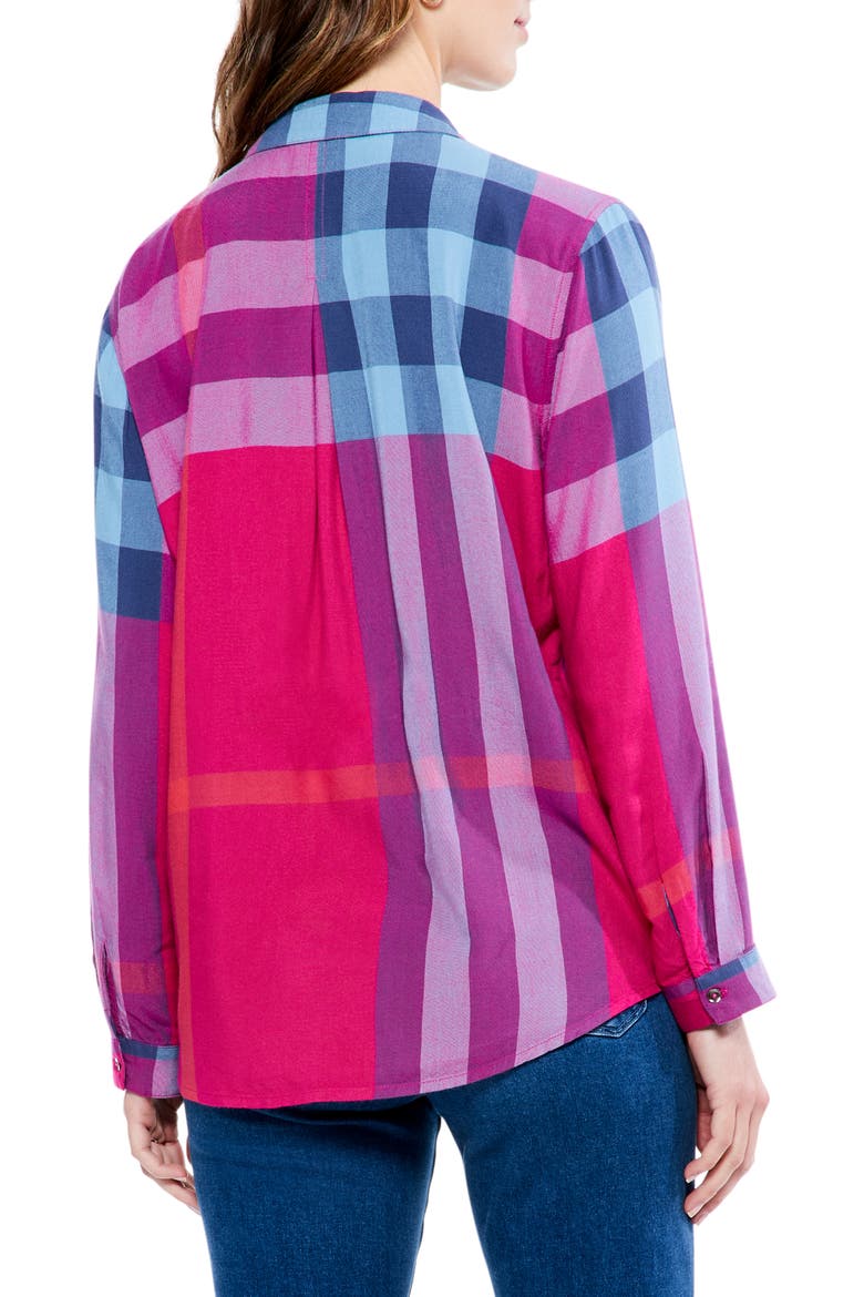 Punchy Plaid Button-Up Shirt, Alternate, color, PINK MULTI