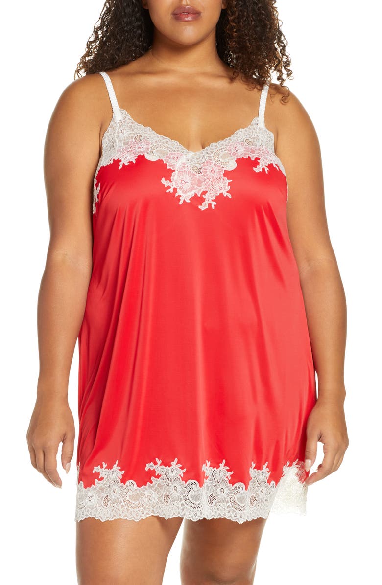 Natori Enchant Lace Trim Chemise, Main, color, 