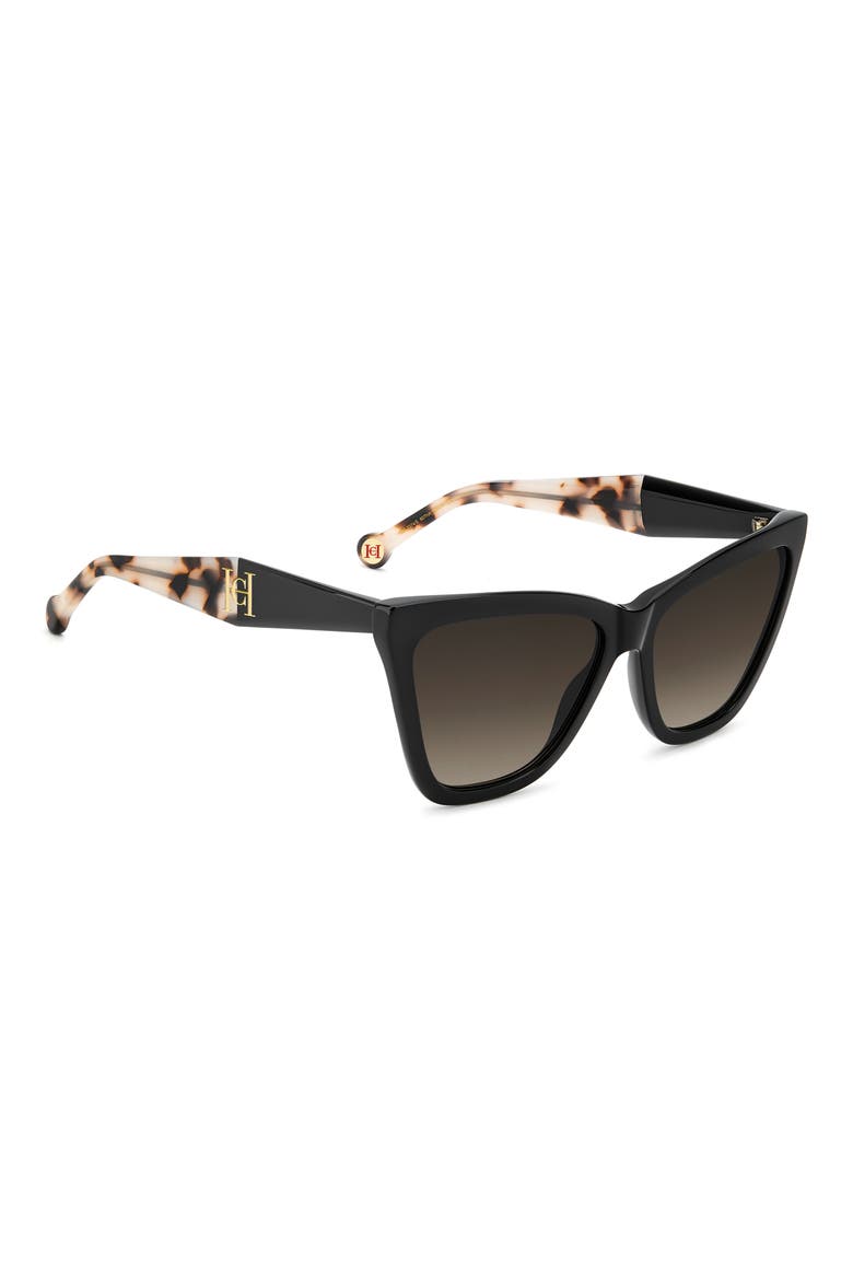 59mm Gradient Cat Eye Sunglasses, Alternate, color, BLACK/ BROWN