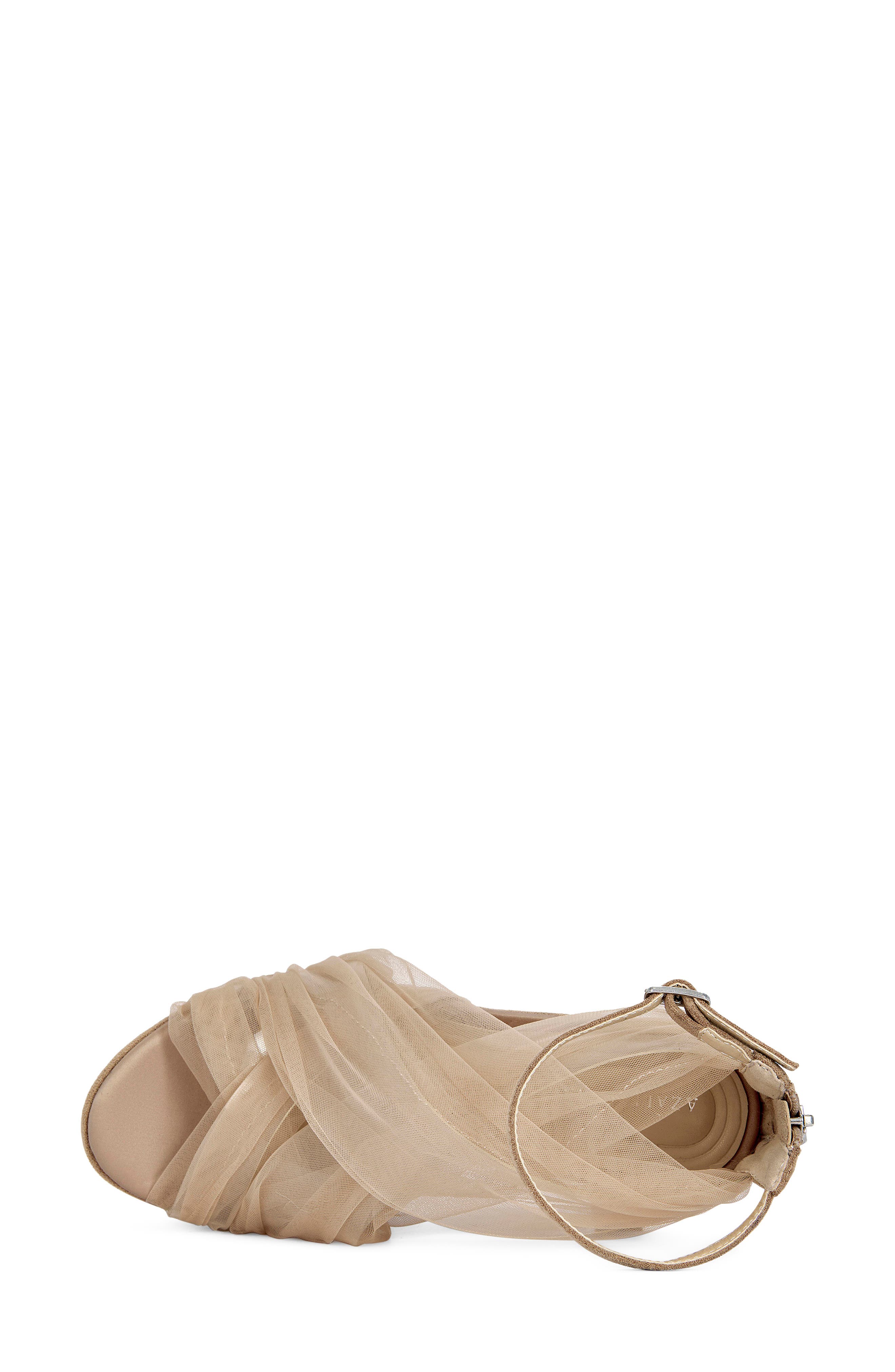AZALEA WANG Ballerine Platform Wedge Ankle Strap Sandal, Alternate, color, Beige