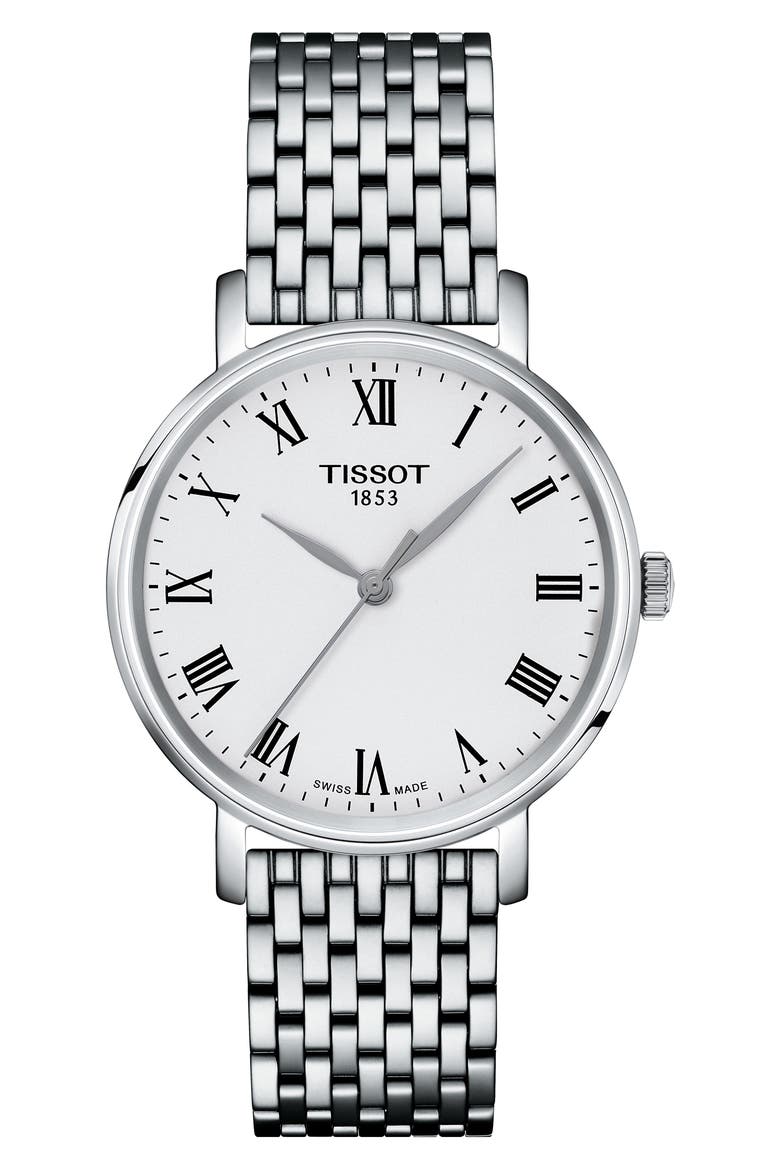 T-Classic Carson Bracelet Watch, 30mm, Main, color, SILVER