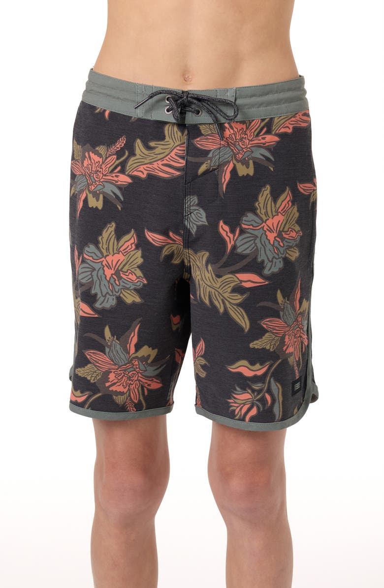 O'Neill Kids' Cruzer Stripe Scallop Board Shorts, Main, color,