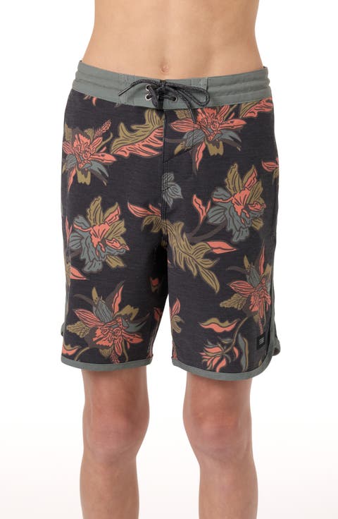 Kids' Cruzer Stripe Scallop Board Shorts (Big Kid)