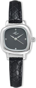 Ettika Wavy Snakeskin Embossed Leather Strap Watch
