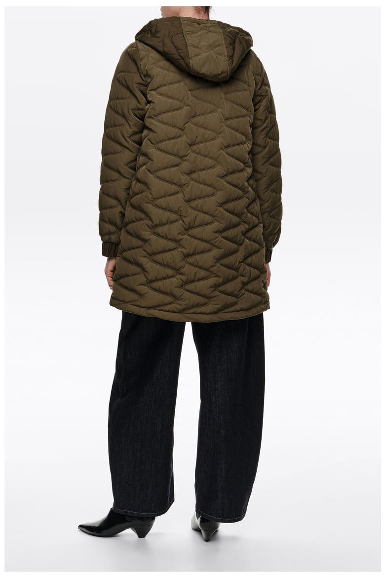 Mid-length Puffer Jacket, Alternate, color, KHAKI