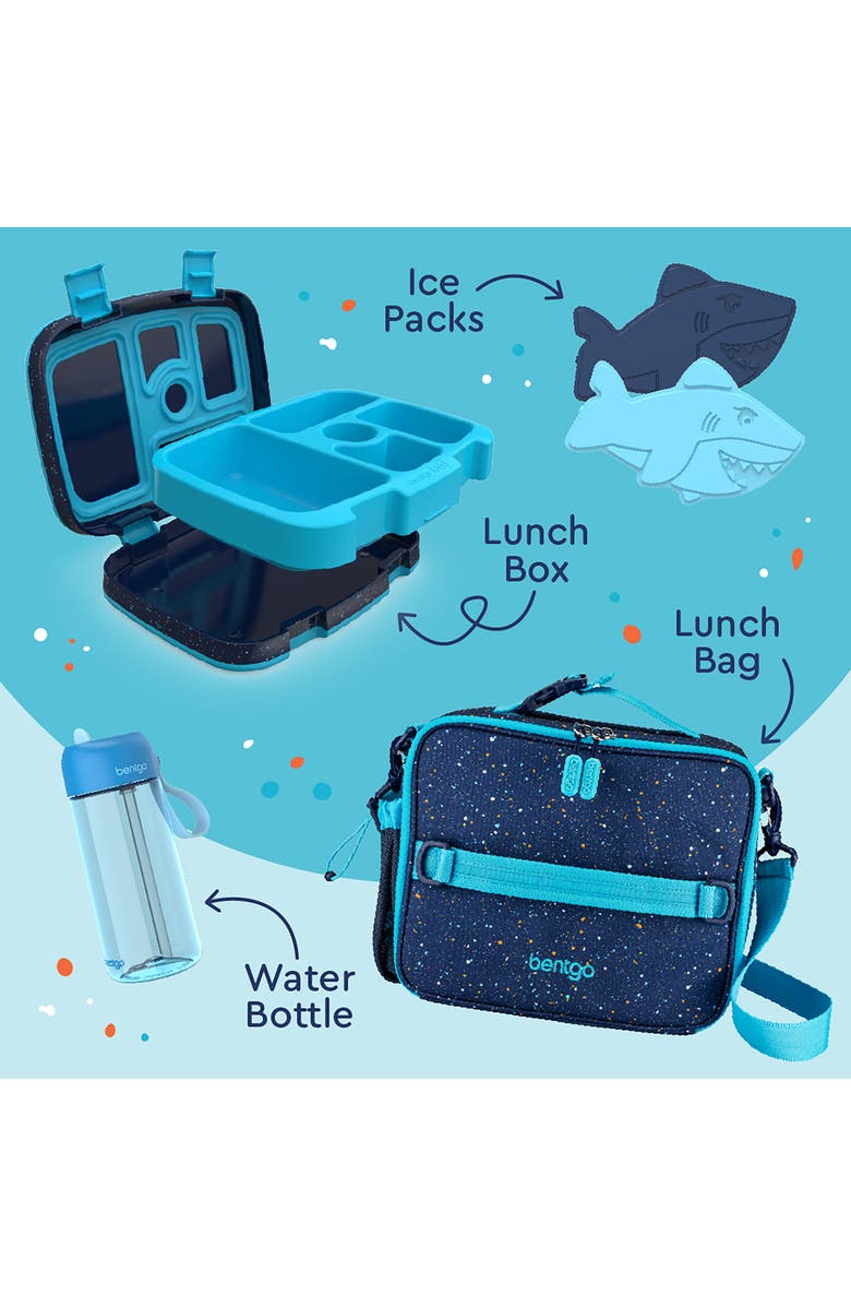 BENTGO Kids' Print Back to Lunch 5-Piece Set, Alternate, color, Blue Speckle