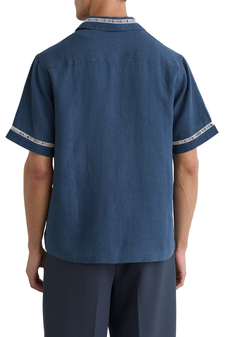 Yamal Linen Camp Shirt, Alternate, color, BLUE