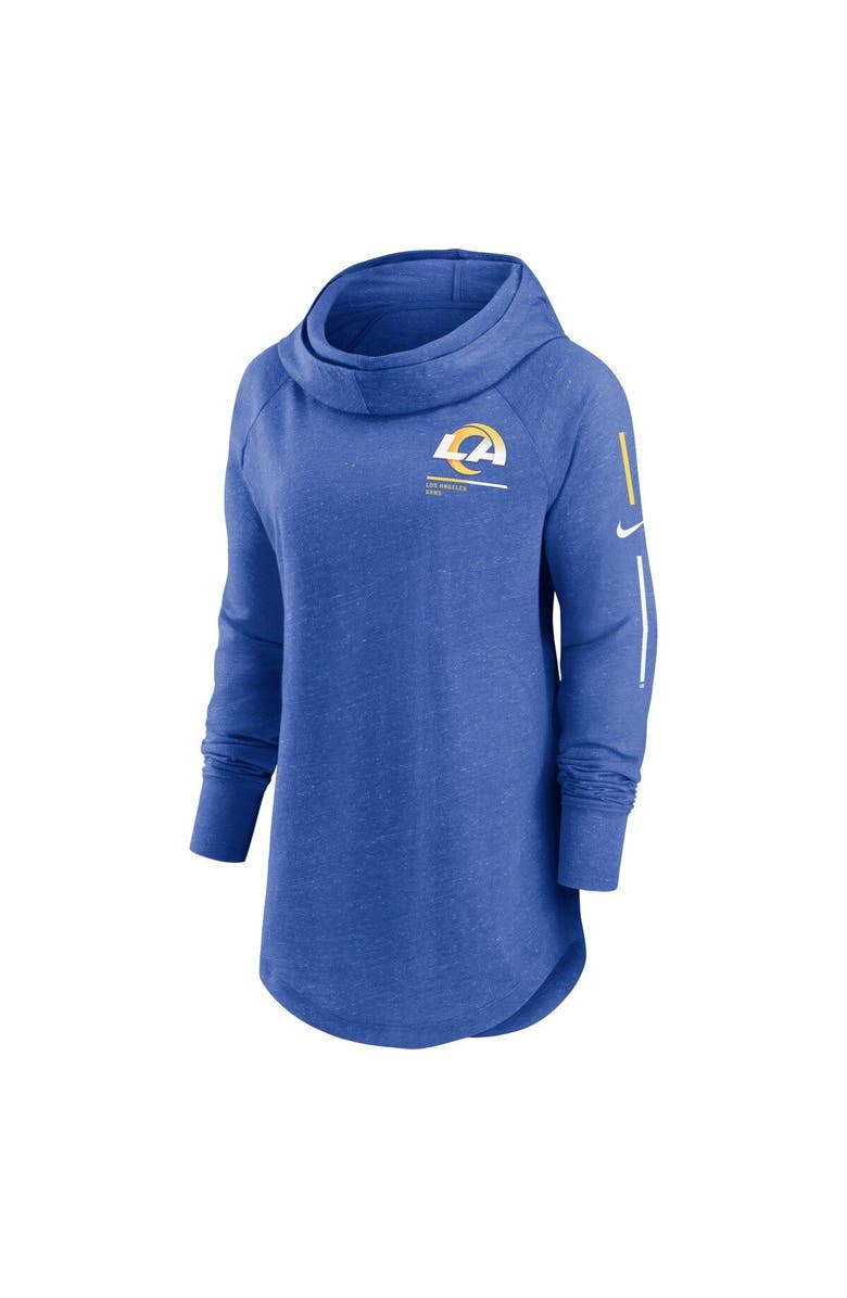 Nike Women's Nike Royal Los Angeles Rams Minimal Statement Lightweight Raglan Funnel Neck Pullover Hoodie, Alternate, color, Royal