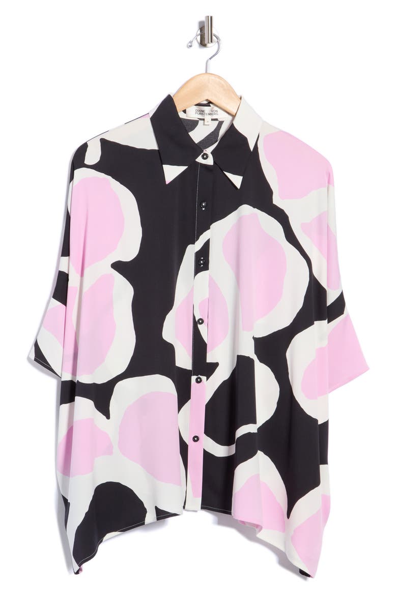 Diane Stretch Silk Top, Alternate, color, PAPER SUN GIANT PINK LAVENDER