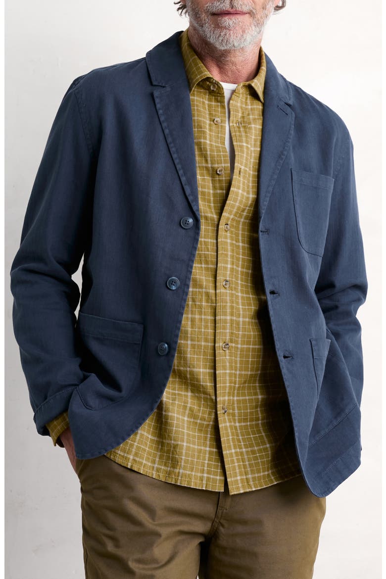 Tollgate Linen & Organic Cotton Blazer, Main, color, SEA CAVE