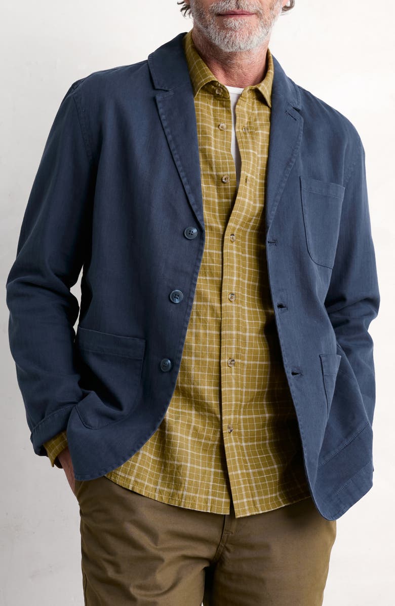 Seasalt Cornwall Tollgate Linen & Organic Cotton Blazer, Main, color, Sea Cave