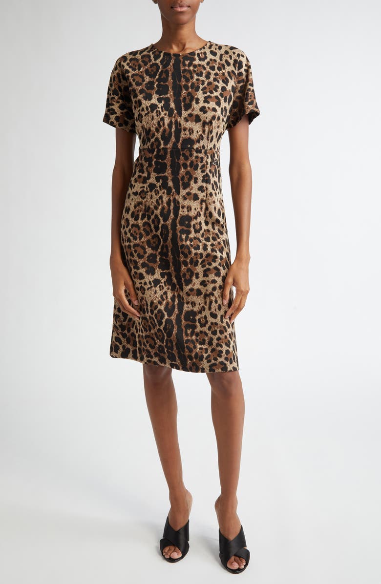 Dolce&Gabbana Leopard Jacquard Dress, Main, color, 