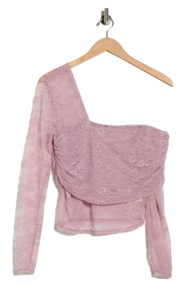 One Shoulder Lace Top, Alternate, color, MAUVE SHADOWS